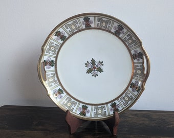 オールド ノリタケ アールデコ プレート – 花をつけたポンパドール夫人