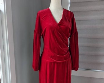 red velour dress size medium