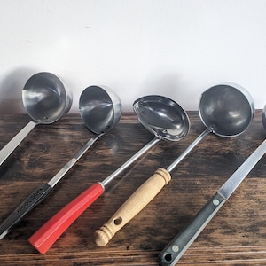 Choice of vintage ladles Flint, Ekco, Corona (DD)