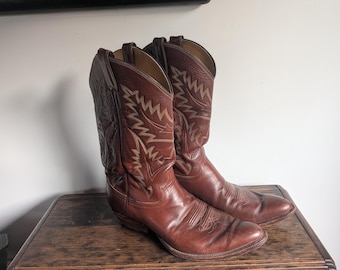 Justin Brown Leather Western Cowboy Boots – Men's size 11 1/2 D