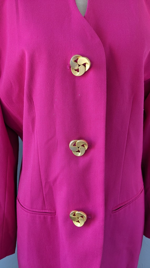 hot pink vintage 1980's women's blazer size 8-10 - image 3