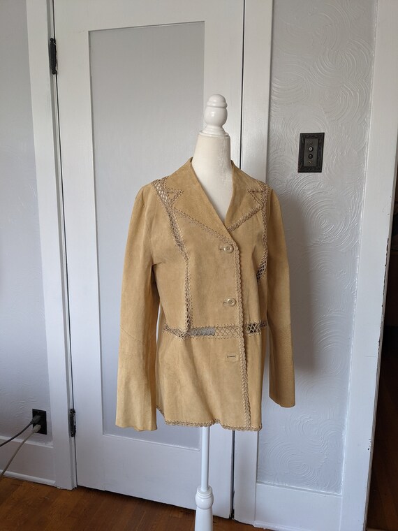suede leather vintage jacket size med 8-10