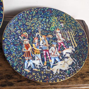 Limoges CH Field Haviland plate, La Chasse a la Licorne, French porcelain