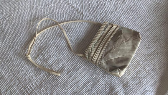 Vintage patchwork leather beige crossbody purse - image 6