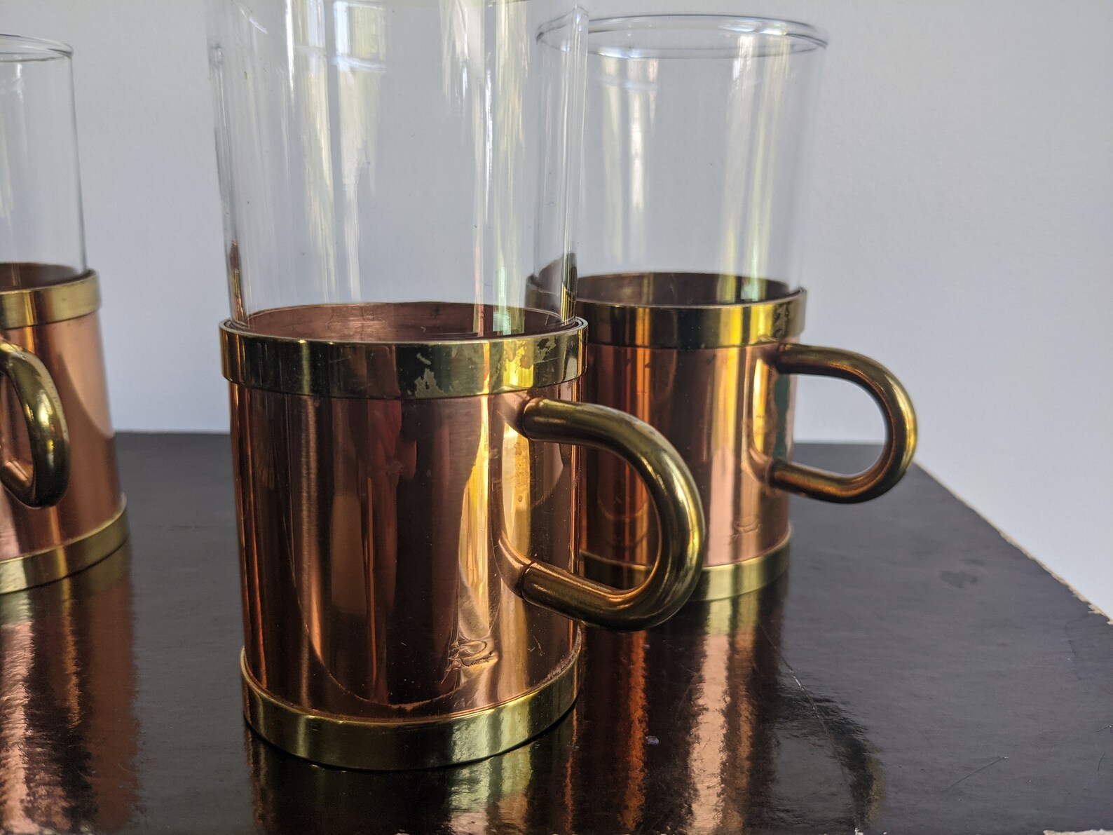 Vintage copper cappuccino cups set Etsy