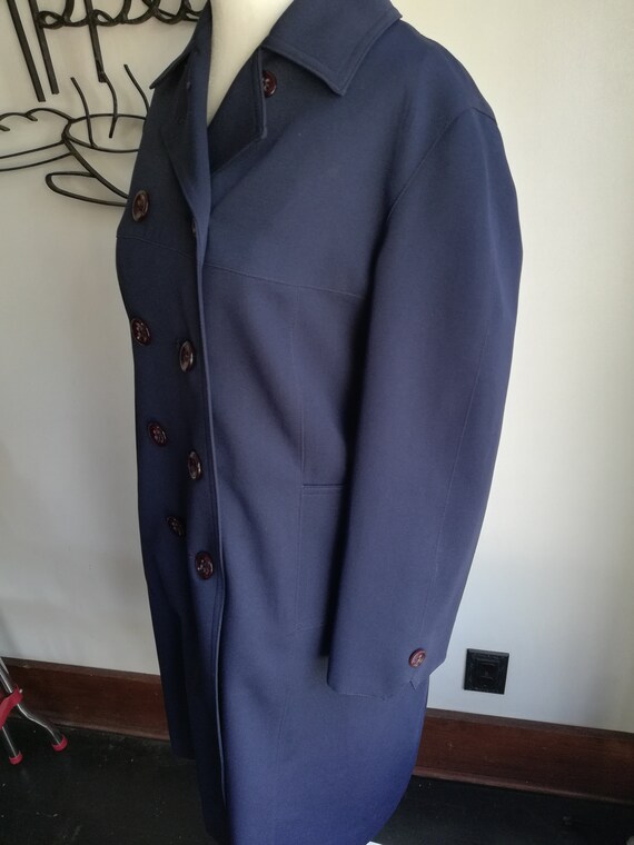 blue designer coat