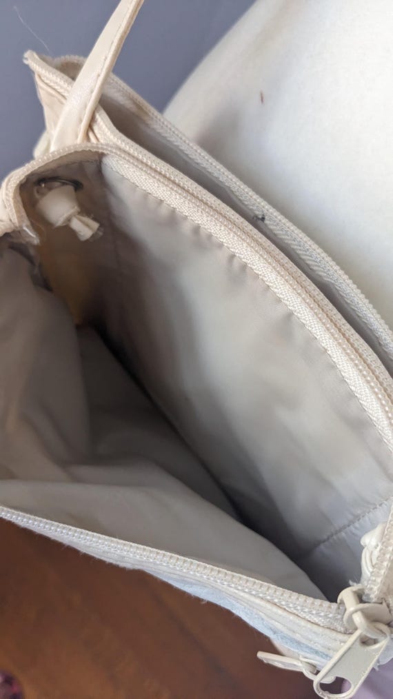 Vintage patchwork leather beige crossbody purse - image 2