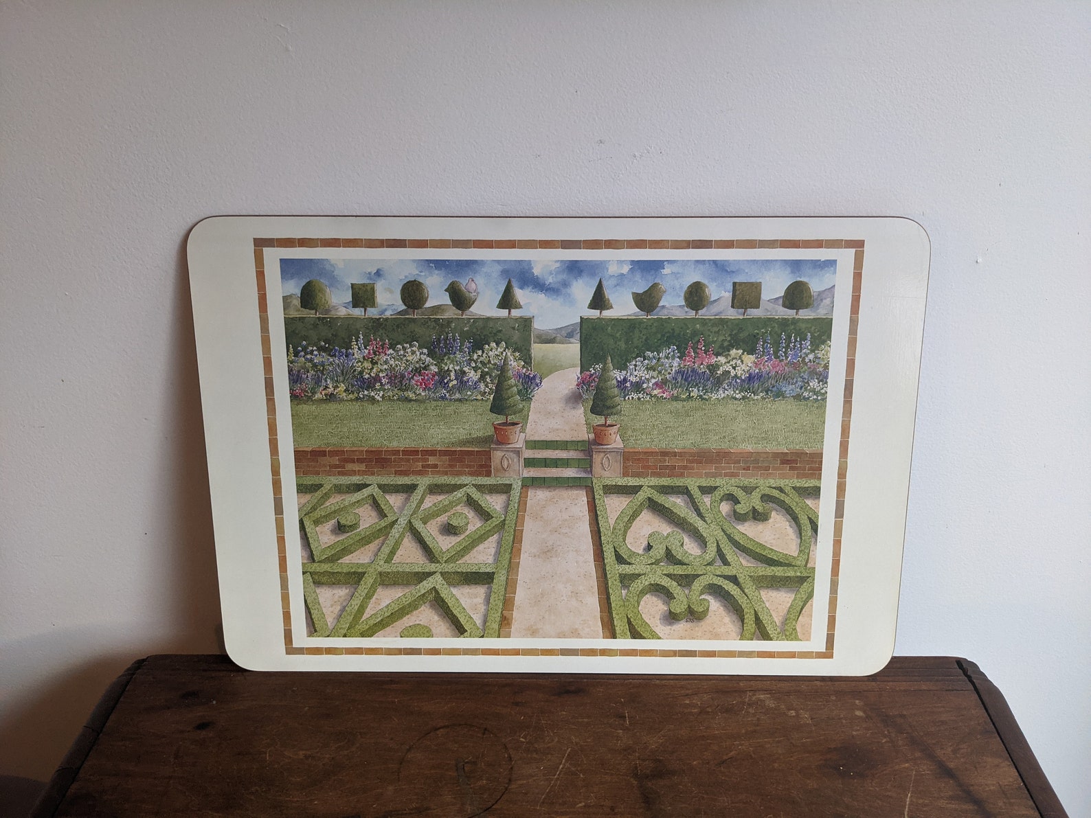 Vintage cork back placemats Italian garden style Etsy