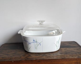 Large 5 Liter Shadow Iris Corning Ware Dish with Lid