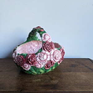 The Haldon Group ceramic rose basket 1987