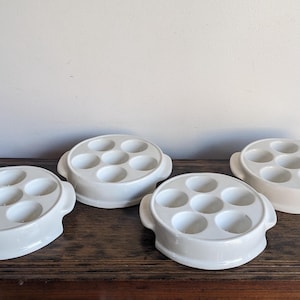 White ceramic escargot baking dish