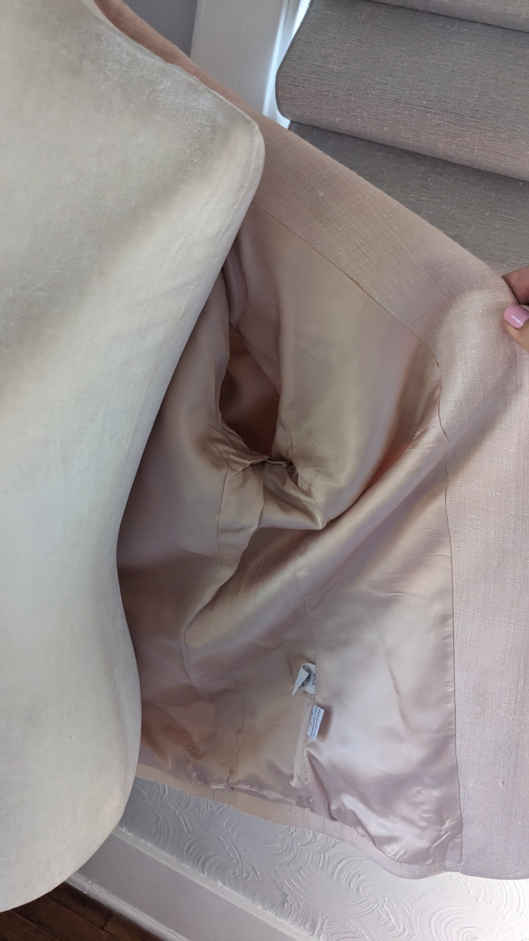 Veste En Soie Bleue Liz Claiborne - Taille 8, Occasion En Très Bon état, Couleur Bleue