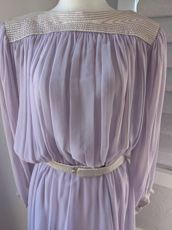 Lavender chiffon dress vintage Lorraine Beauchamp - image 3