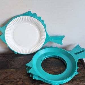 Set di 4 portapiatti di carta a forma di pesce