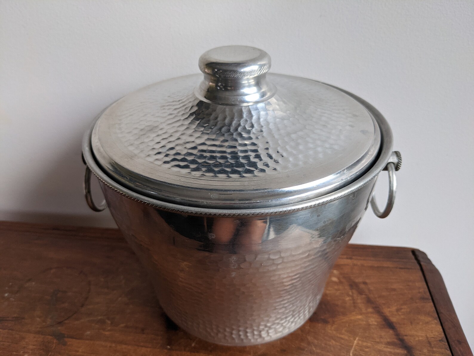 Made in Italy hammered aluminum vintage ice bucket Etsy