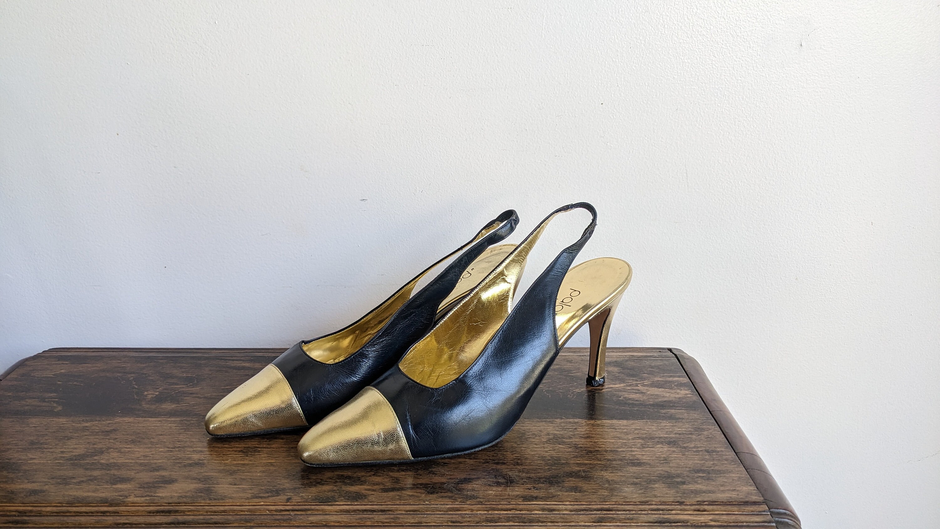 ミニマル Italian leather slingback pumps 9 1/2 paloma - Etsy 日本