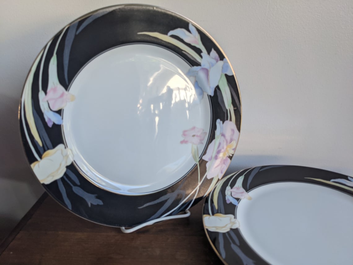 Mikasa Charisma Black Fine China 10 5/8 dinner plates Etsy
