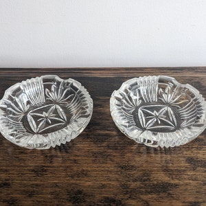 Small faceted glass ashtrays