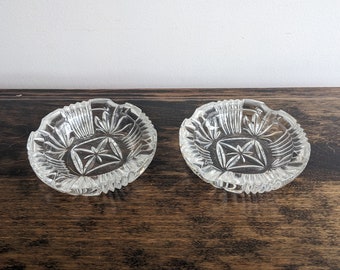 Small faceted glass ashtrays
