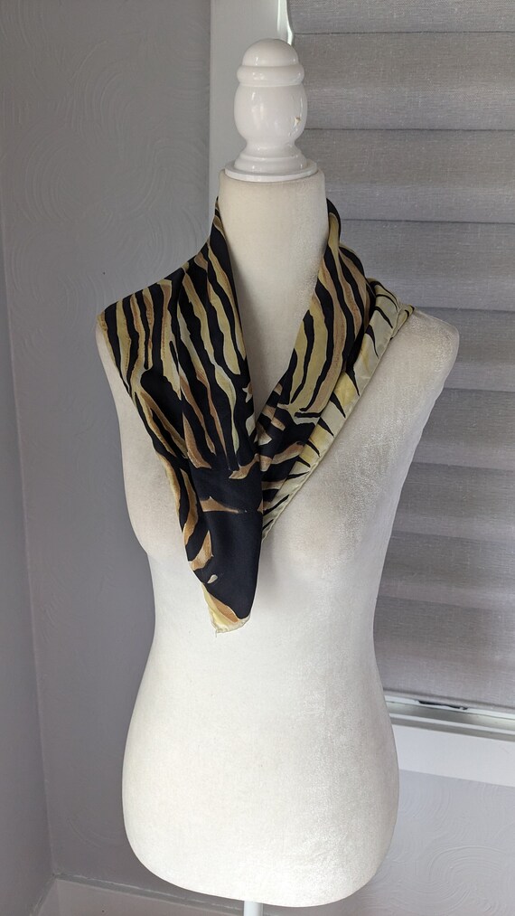 Tiger Animal Print Silk Scarf by Echo