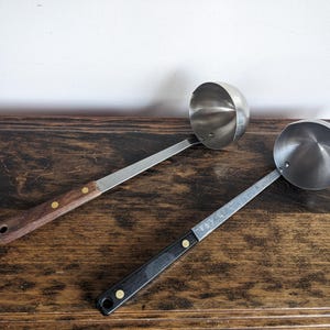 vintage ladles cooking utensils, Flint and wooden handle (3)
