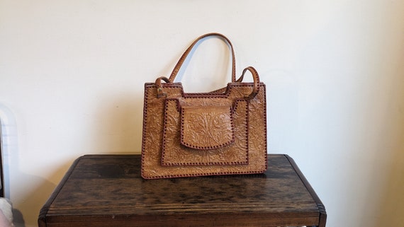 Tooled leather western style purse - image 1
