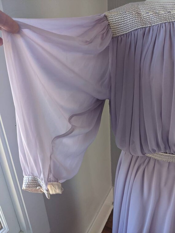 Lavender chiffon dress vintage Lorraine Beauchamp - image 5