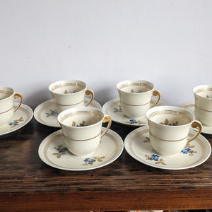 Limoges France porcelain tea/coffee cups and saucers set of 6