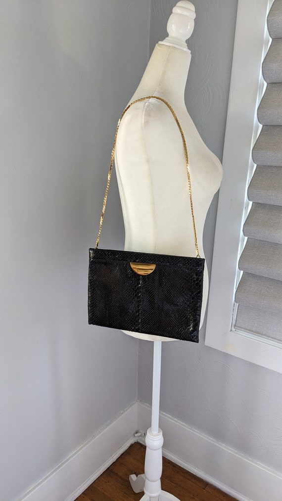 Black snakeskin purse