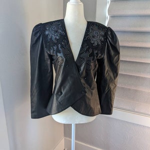 80&#39;s leather dressy jacket size small