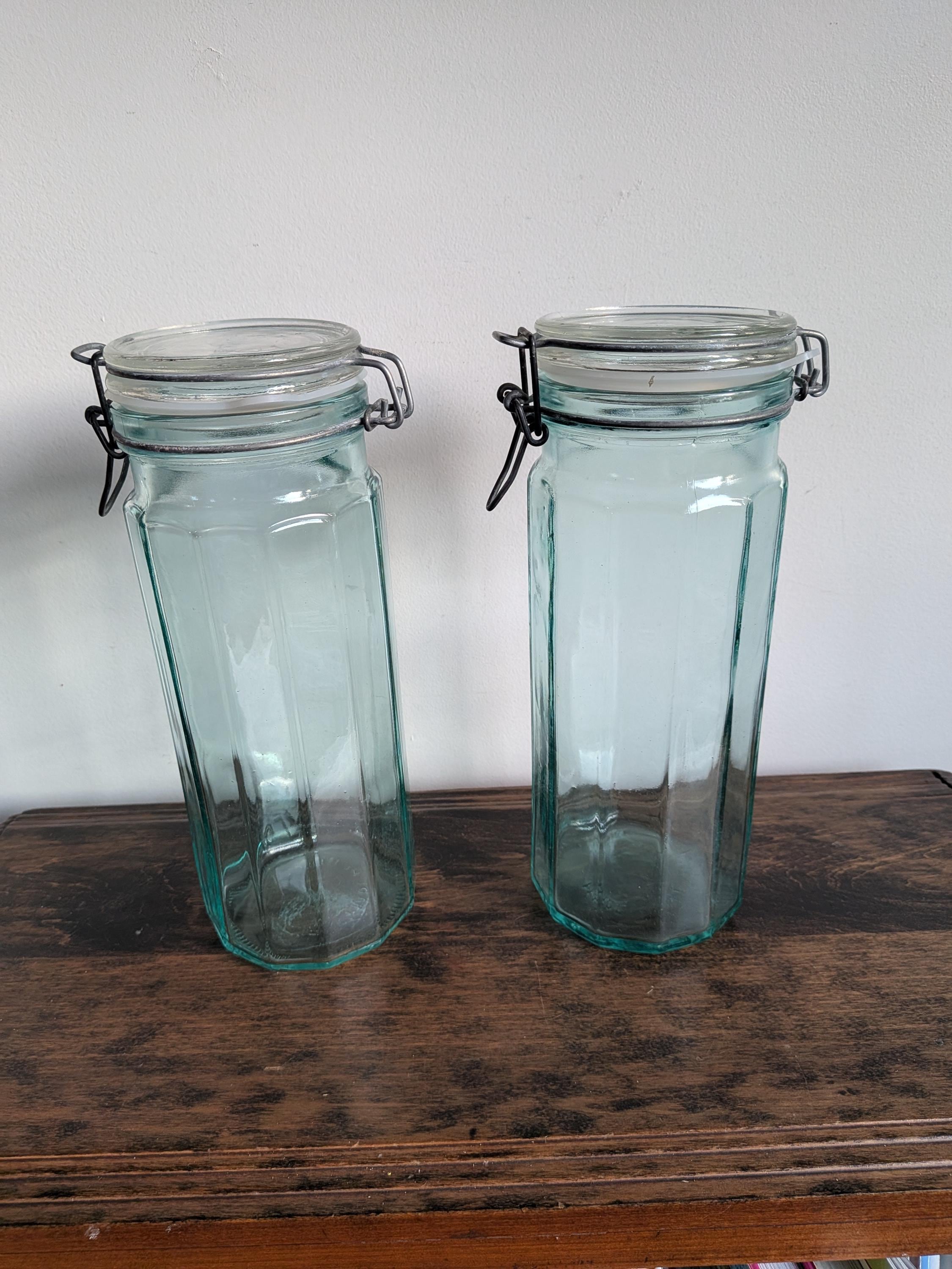 Vintage glass storage containers - Etsy 日本