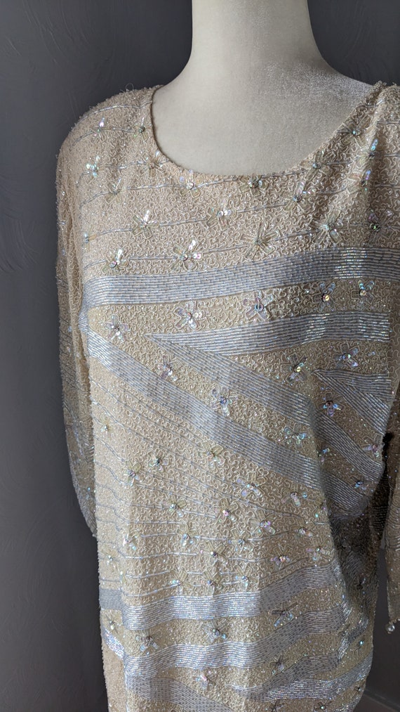 Beaded silk flapper style formal dress - image 6