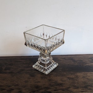 antique glass pedestal dish candy dish