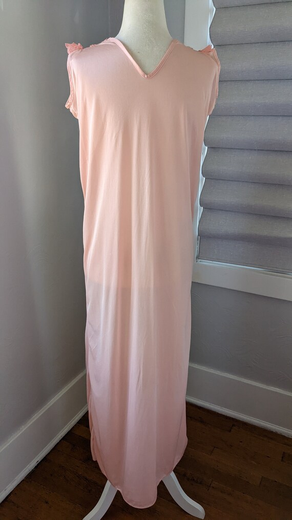 Vintage peach sleeveless nightgown XS - image 4