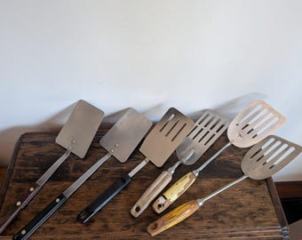 Espátulas de cocina antiguas, utensilios de cocina, EKCO y Flint (6)