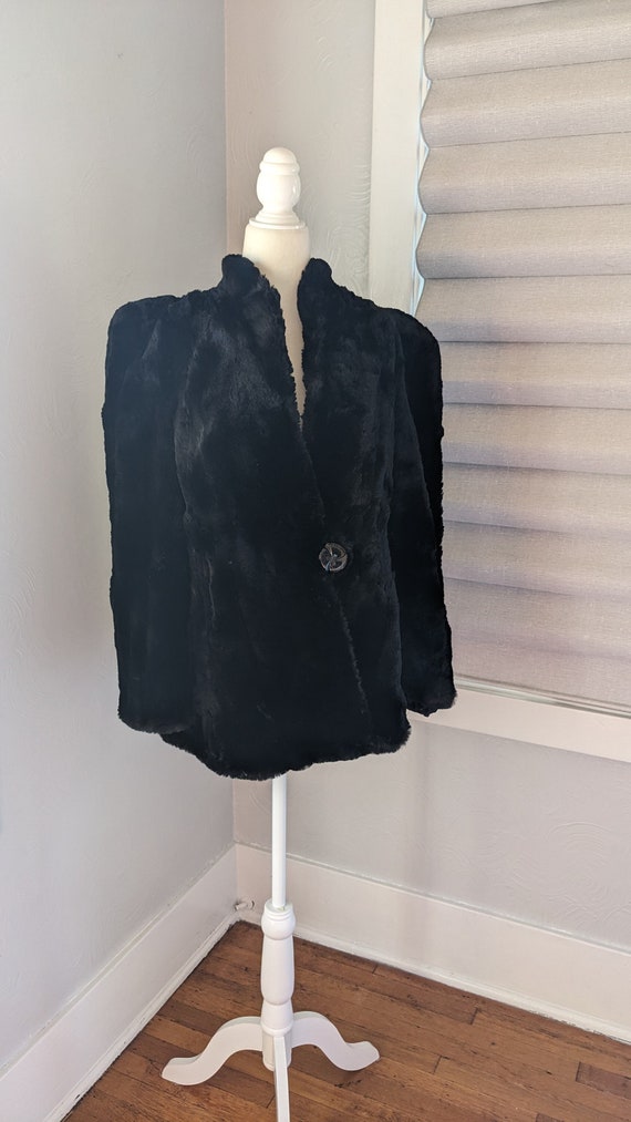 Vintage black rabbit fur coat