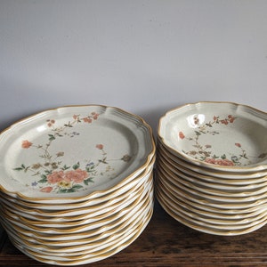 Sets of 2 Mikasa Garden Club "Silk Bouquet" plates