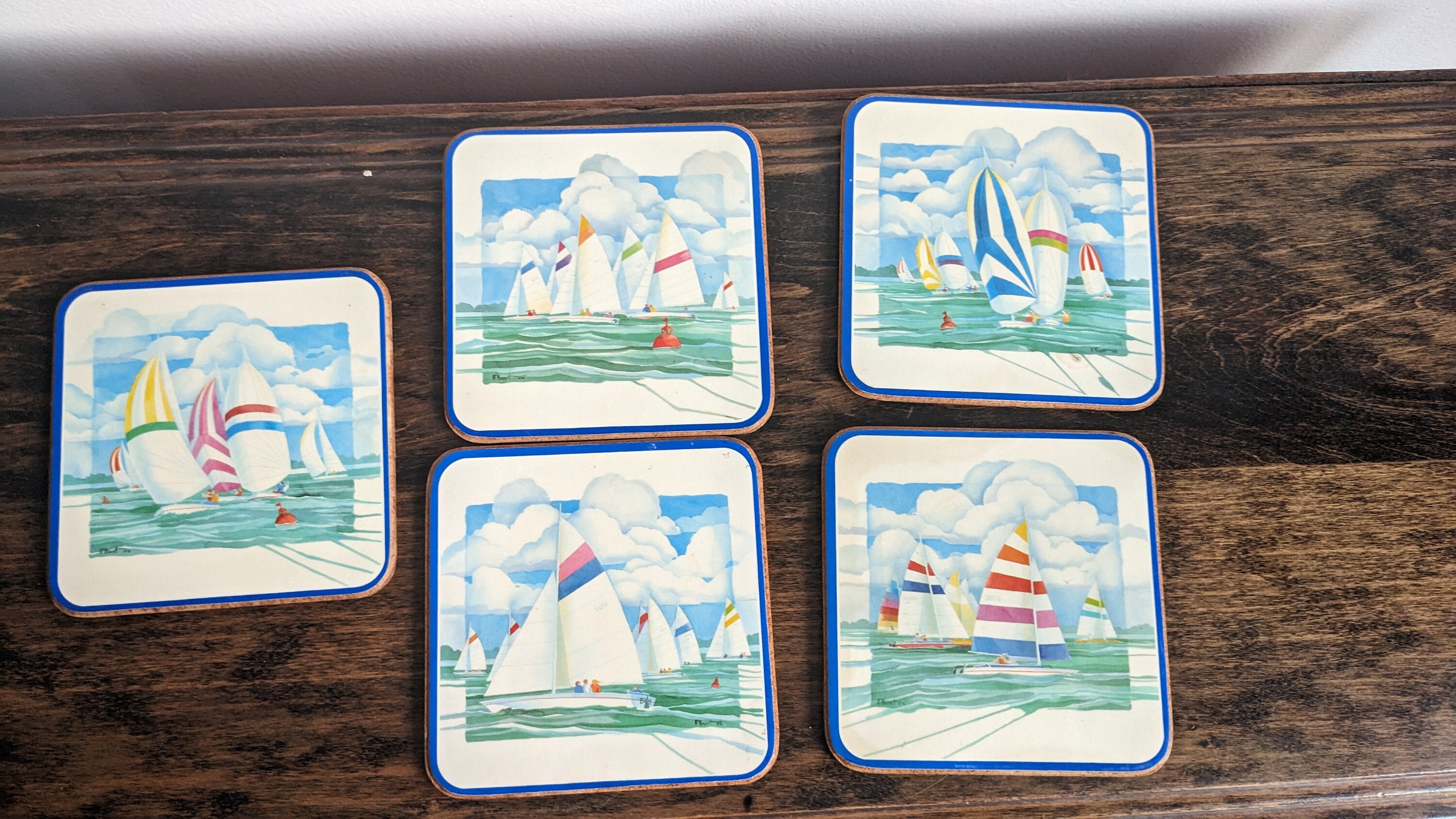Pimpernel Regatta sailboat coaster set of 5