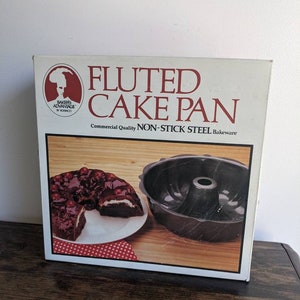 Unused fluted non-stick bundt cake pan