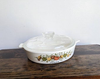 Rare Corning Ware round 8 1/2" casserole dimpled lid