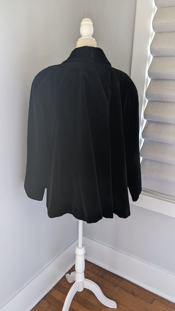 I. Magnin Black velvet cape style coat - image 5