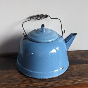 Vintage large enameled water kettle