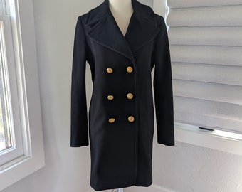 Made in Italy black wool peacoat