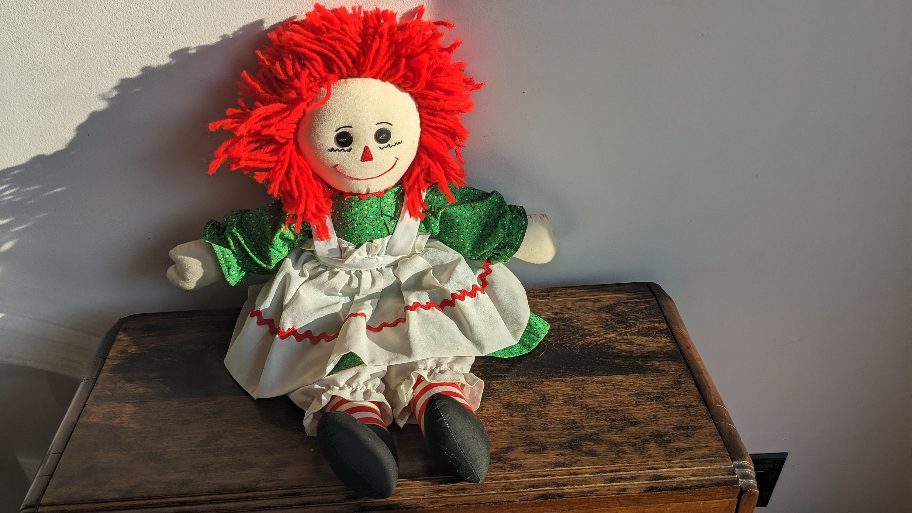 green emerald velvet dress Christopher Radko Raggedy Wagon Ride Ornament main image 0
