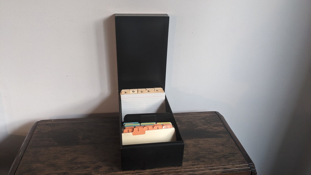 Steel Metal 3 X 5 Index Card File Box - Etsy
