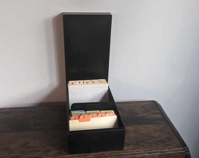 Steel Metal 3 X 5 Index Card File Box - Etsy