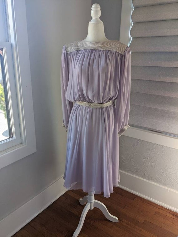 Lavender chiffon dress vintage Lorraine Beauchamp - image 1