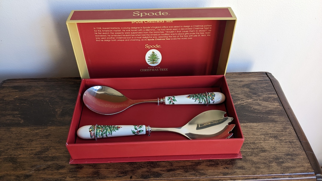 Spode Salad Servers Christmas Tree Etsy