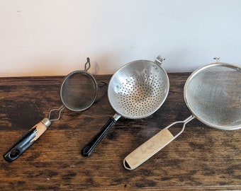 small vintage strainers