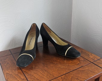 Escarpins en cuir suédé noir taille 9 M fabriqués en Italie